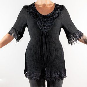 Black Witchy Gypsy Blouse